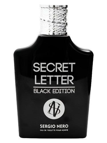 Sergio Nero Secret Letter Black Edition fragrance bottle