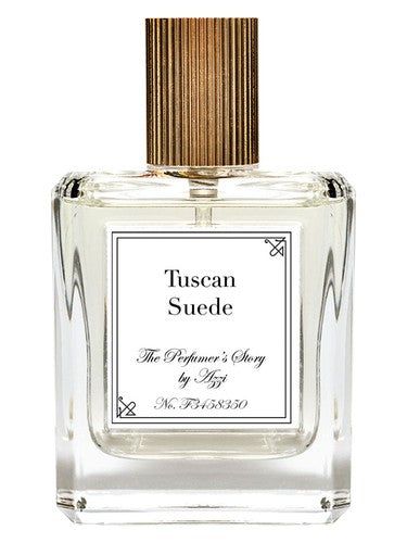 The Perfumer's Story by Azzi Tuscan Suede fragrance bottle